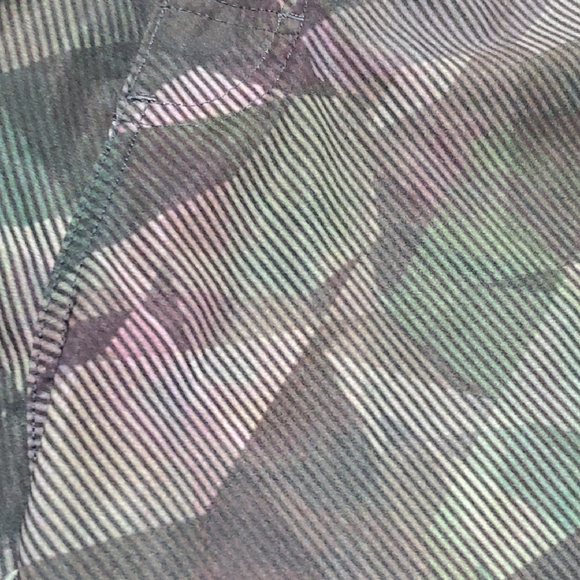 Prana Hybrid Green and Purple Board Shorts with  Geometric Design - Picture 5 of 9